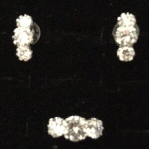 Silver Fashion Jewelry earrings and ring